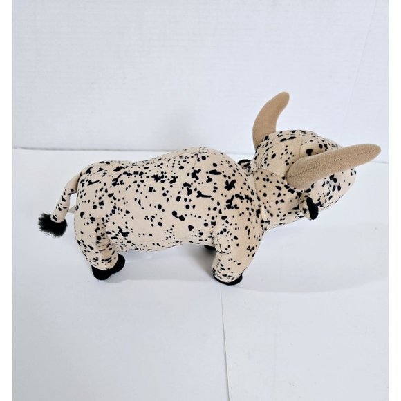 CURTO TOY Bull Cow Tan Black Spotted Stuffed Animal Plush Toy Smooth Operator - Picture 3 of 11